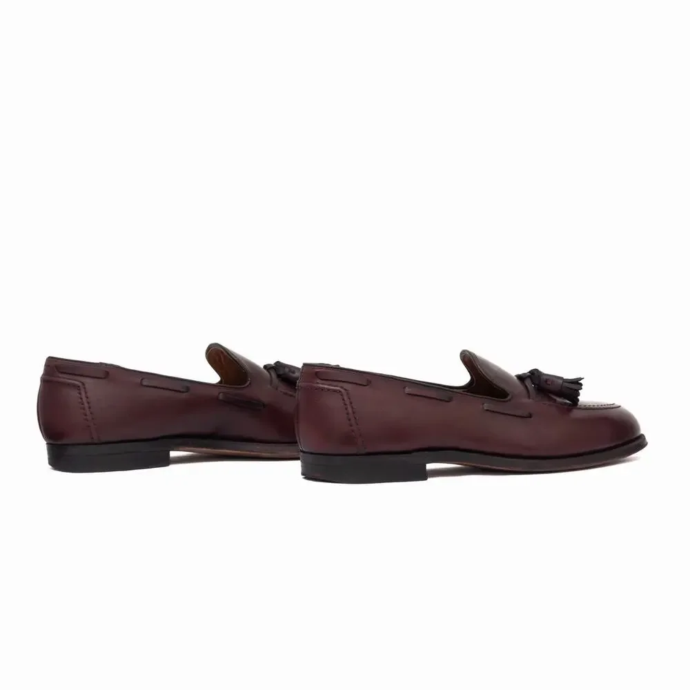 654$ ALDEN 769 Burgundy Leather Tassel Loafers D Hand-Made in USA US 10 D